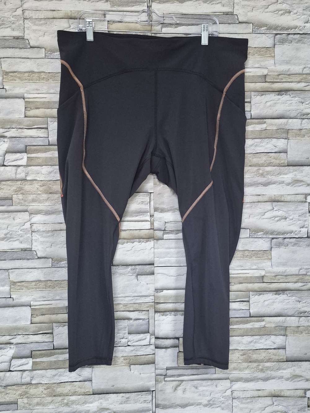 Lululemon Leggins All The Right Places Crop Size 20 Black Stitch Activewear